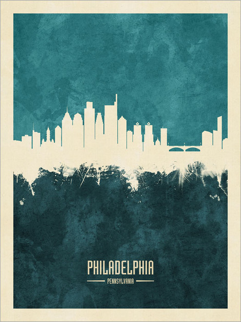 Philadelphia Pennsylvania Skyline Cityscape Poster Art Print