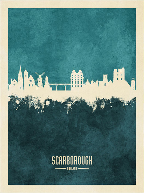 Scarborough England Skyline Cityscape Poster Art Print
