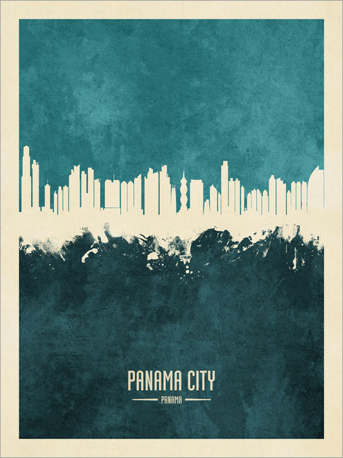 Panama City Panama Skyline Cityscape Poster Art Print