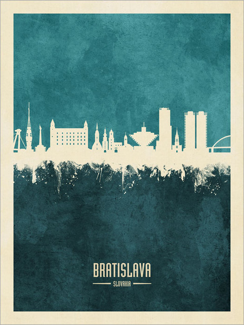 Bratislava Slovakia Skyline Cityscape Poster Art Print