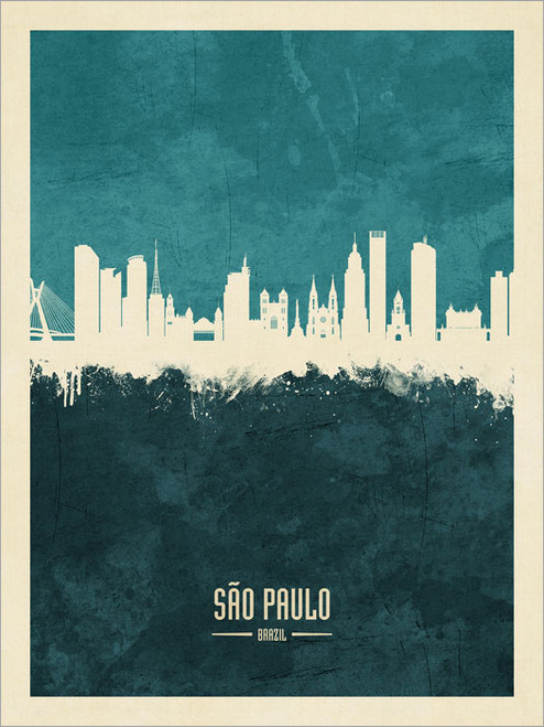 São Paulo Brazil Skyline Cityscape Poster Art Print