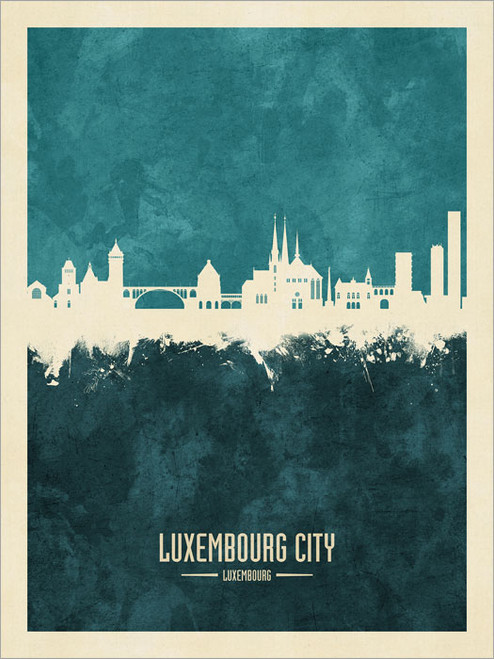 Luxembourg City Luxembourg Skyline Cityscape Poster Art Print