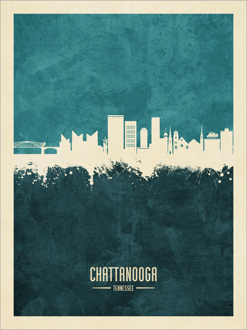 Chattanooga Tennessee Skyline Cityscape Poster Art Print