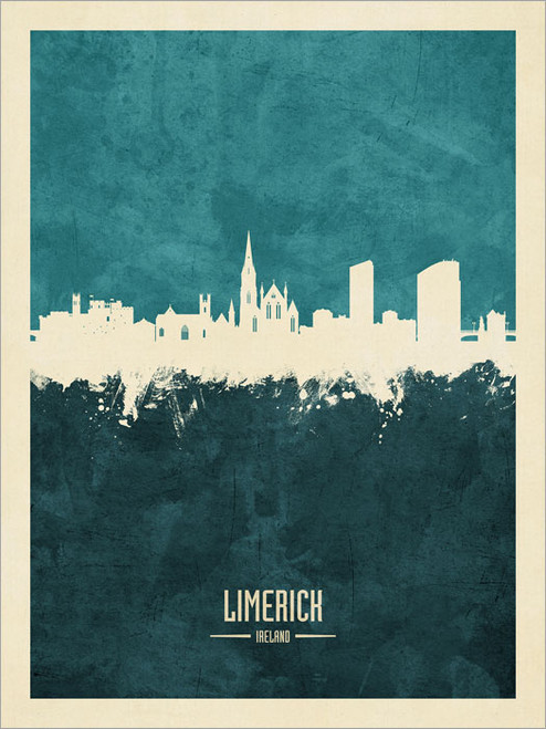 Limerick Ireland Skyline Cityscape Poster Art Print