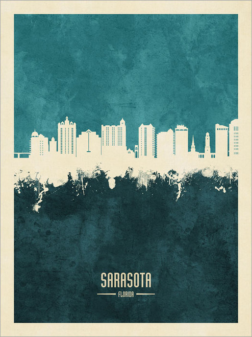 Sarasota Florida Skyline Cityscape Poster Art Print