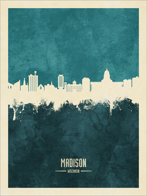 Madison Wisconsin Skyline Cityscape Poster Art Print