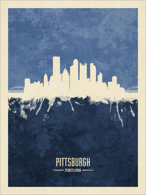 Pittsburgh Pennsylvania Skyline Cityscape Poster Art Print