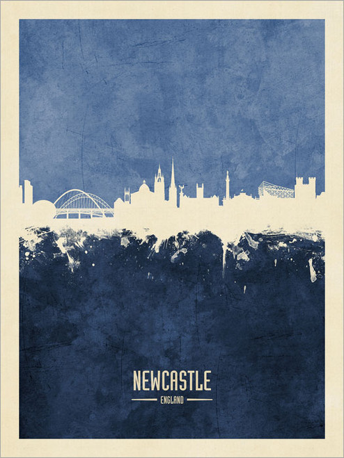 Newcastle England Skyline Cityscape Poster Art Print
