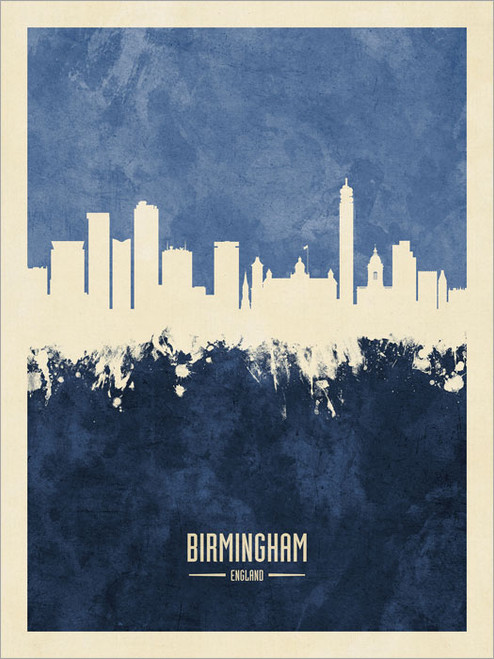 Birmingham England Skyline Cityscape Poster Art Print