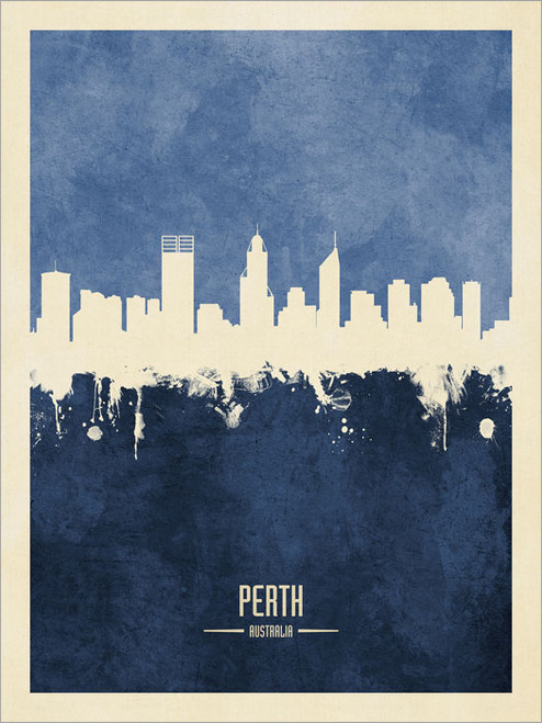 Perth Australia Skyline Cityscape Poster Art Print