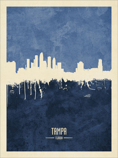 Tampa Florida Skyline Cityscape Poster Art Print