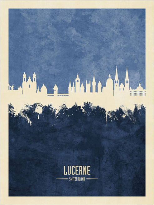 Lucerne Switzerland Skyline Cityscape Poster Art Print