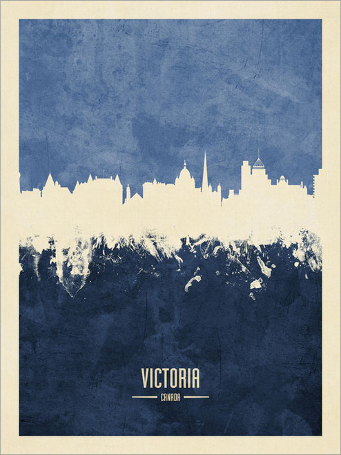 Victoria Canada Skyline Cityscape Poster Art Print