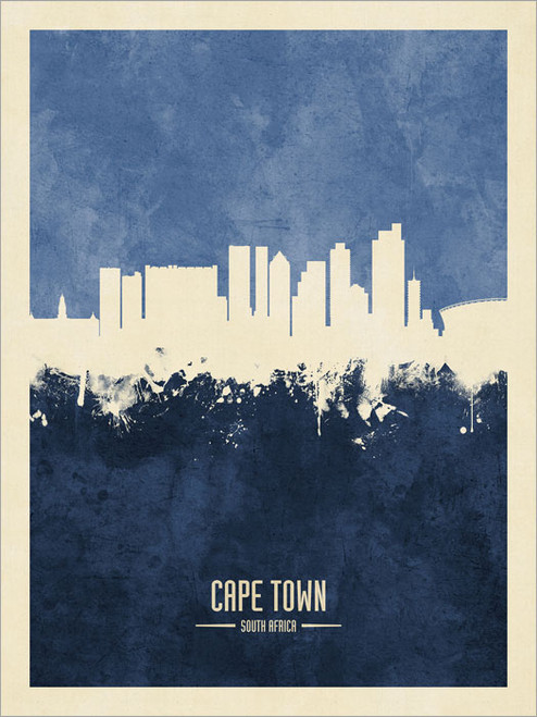 Cape Town South Africa Skyline Cityscape Poster Art Print