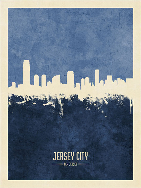 Jersey City New Jersey Skyline Cityscape Poster Art Print
