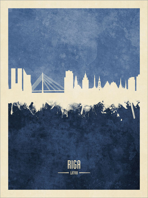 Riga Latvia Skyline Cityscape Poster Art Print