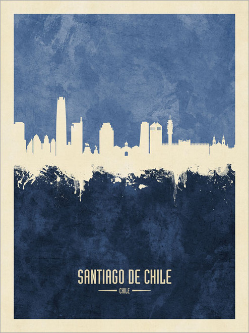 Santiago de Chile Chile Skyline Cityscape Poster Art Print