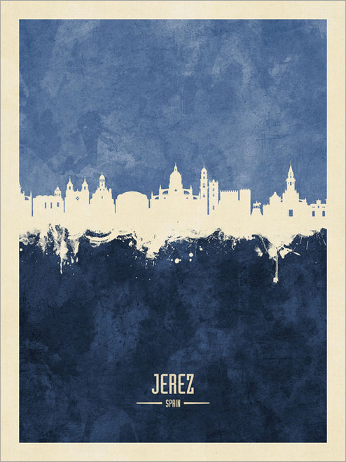 Jerez Spain Skyline Cityscape Poster Art Print