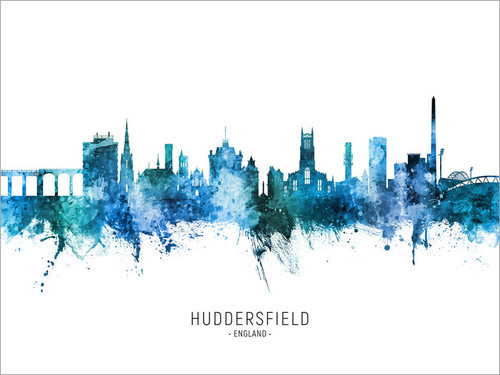 Huddersfield England Skyline Cityscape Poster Art Print