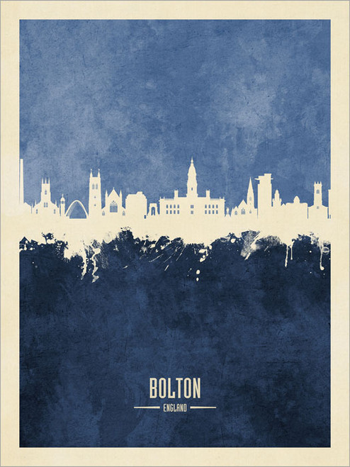 Bolton England Skyline Cityscape Poster Art Print