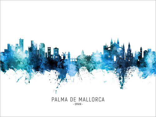 Palma de Mallorca Spain Skyline Cityscape Poster Art Print