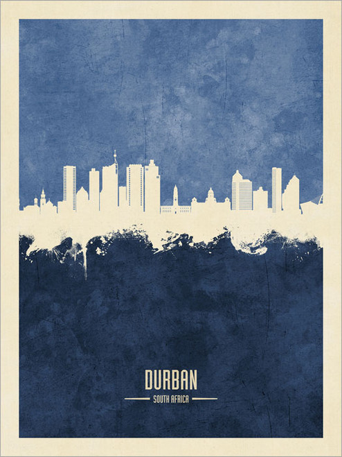 Durban South Africa Skyline Cityscape Poster Art Print