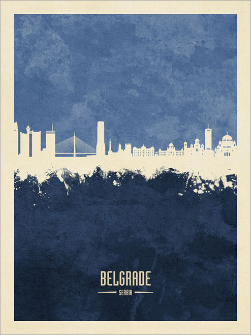 Belgrade Serbia Skyline Cityscape Poster Art Print