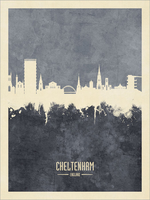 Cheltenham England Skyline Cityscape Poster Art Print