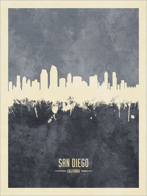 San Diego California Skyline Cityscape Poster Art Print