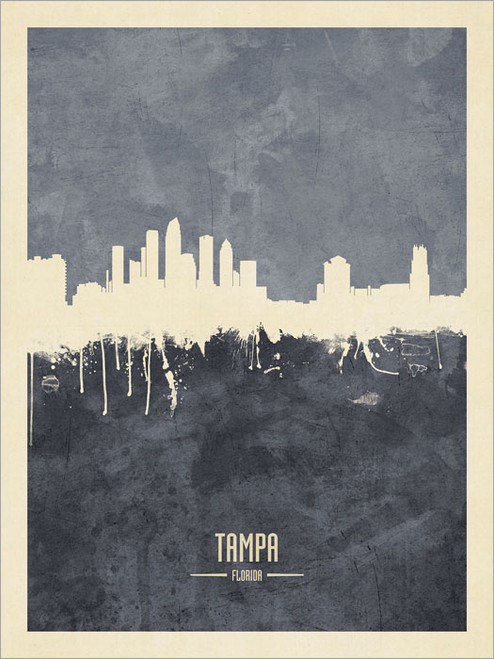 Tampa Florida Skyline Cityscape Poster Art Print