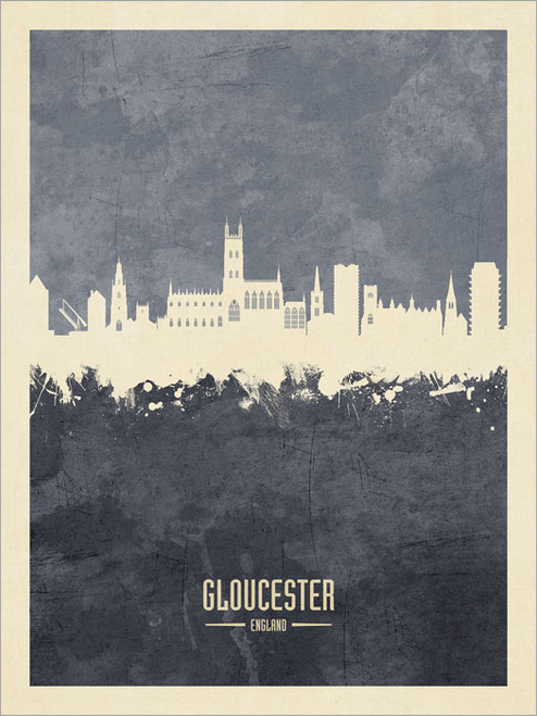 Gloucester England Skyline Cityscape Poster Art Print