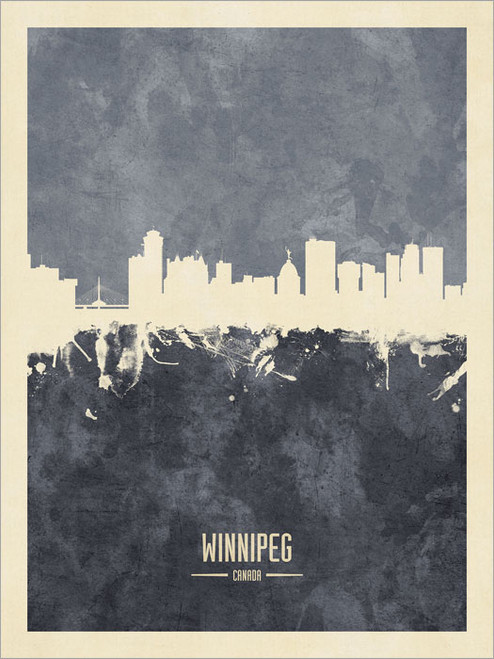 Winnipeg Canada Skyline Cityscape Poster Art Print