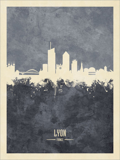 Lyon France Skyline Cityscape Poster Art Print