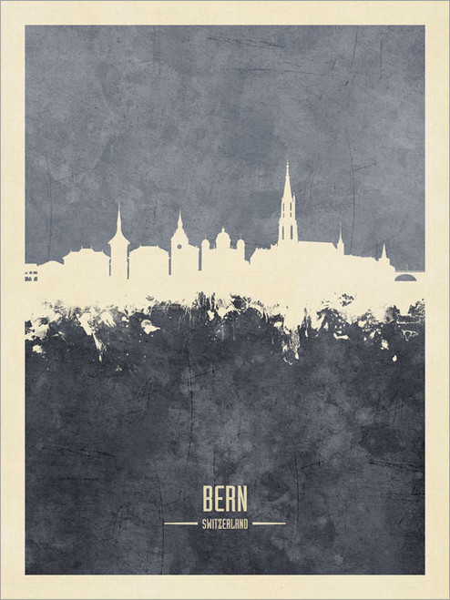 Bern Switzerland Skyline Cityscape Poster Art Print