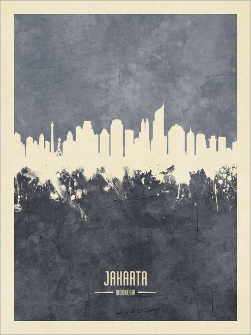 Jakarta Indonesia Skyline Cityscape Poster Art Print