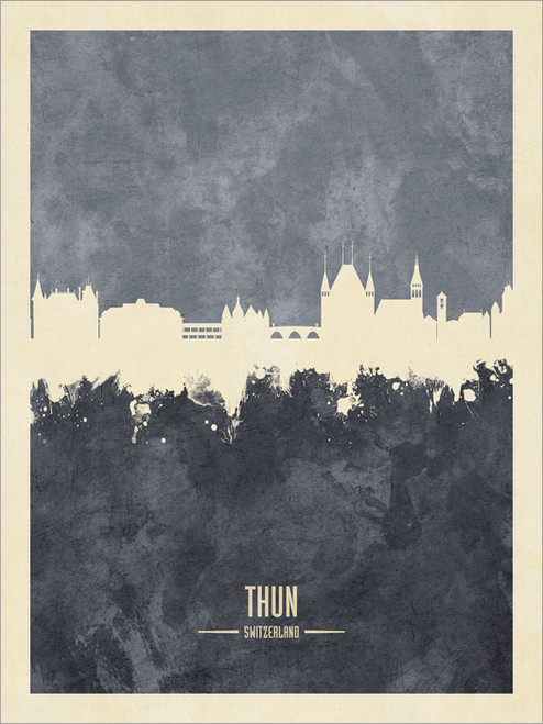Thun Switzerland Skyline Cityscape Poster Art Print