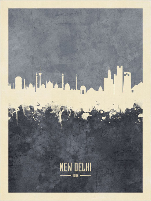 New Delhi India Skyline Cityscape Poster Art Print