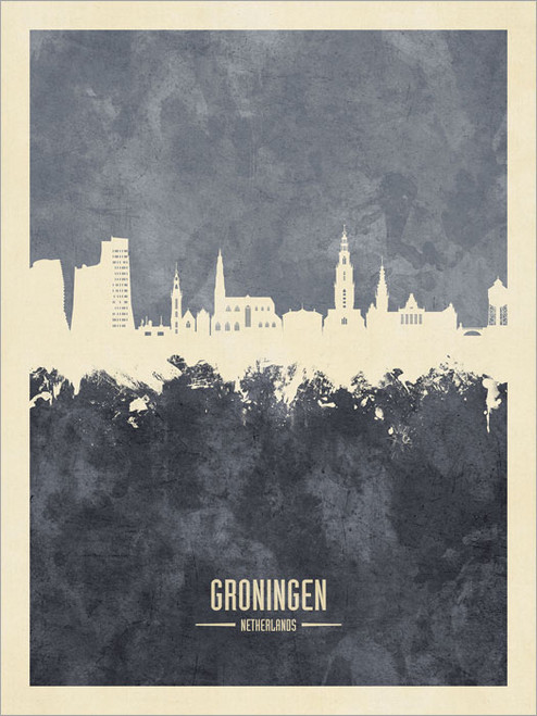 Groningen Netherlands Skyline Cityscape Poster Art Print