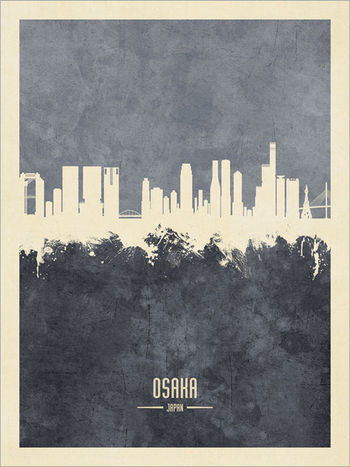 Osaka Japan Skyline Cityscape Poster Art Print