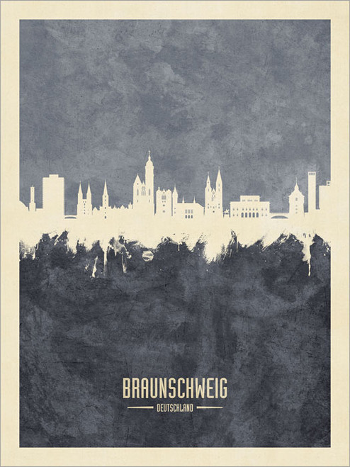 Braunschweig Deutschland Skyline Cityscape Poster Art Print