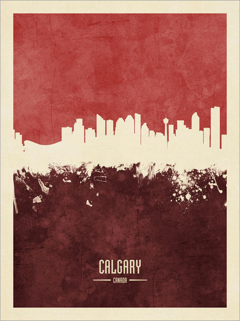 Calgary Canada Skyline Cityscape Poster Art Print