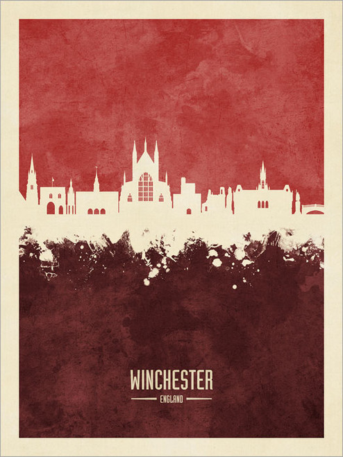 Winchester England Skyline Cityscape Poster Art Print