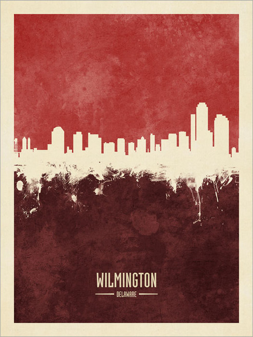 Wilmington Delaware Skyline Cityscape Poster Art Print