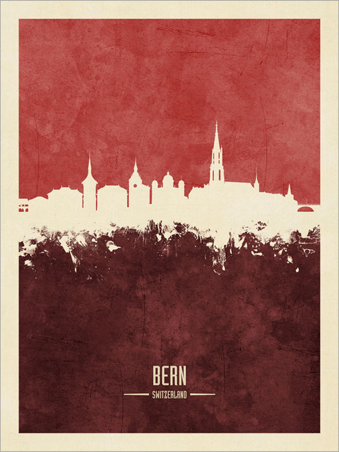 Bern Switzerland Skyline Cityscape Poster Art Print