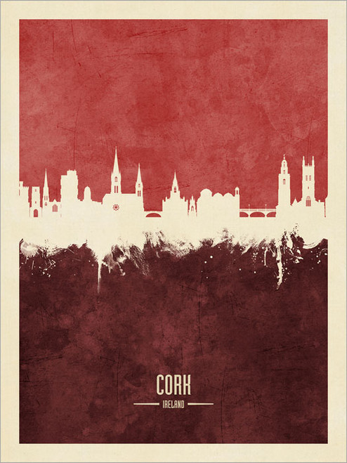 Cork Ireland Skyline Cityscape Poster Art Print