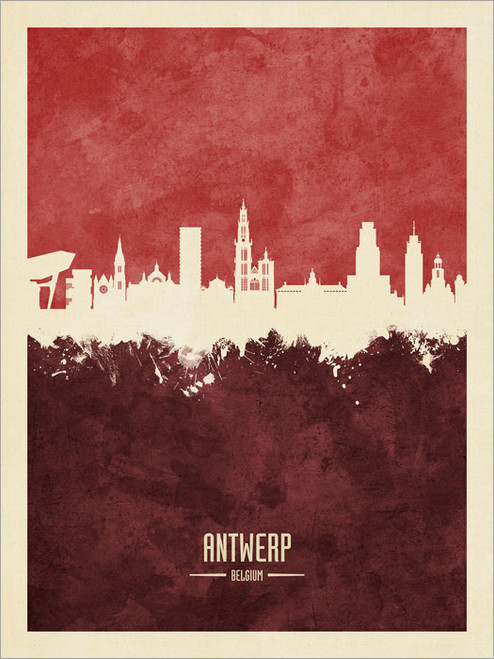 Antwerp Belgium Skyline Cityscape Poster Art Print