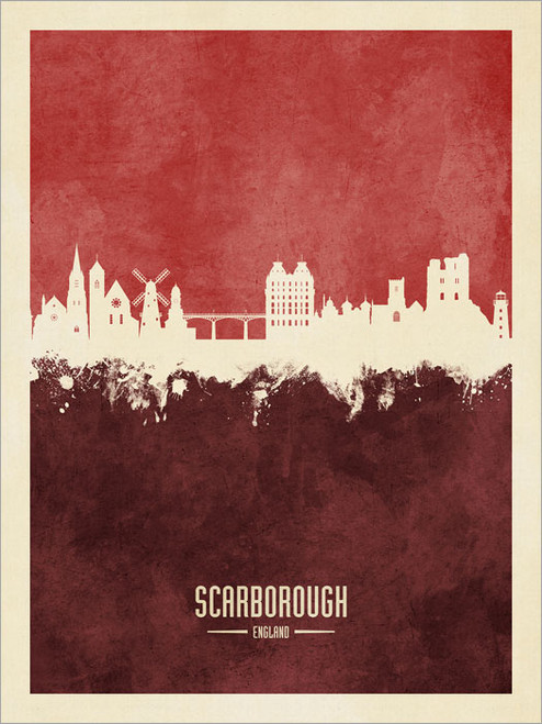 Scarborough England Skyline Cityscape Poster Art Print