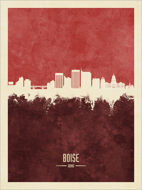 Boise Idaho Skyline Cityscape Poster Art Print