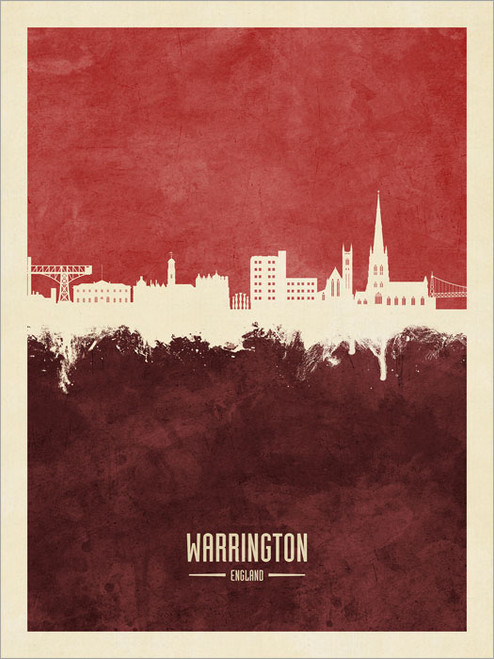 Warrington England Skyline Cityscape Poster Art Print