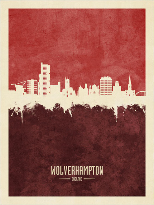 Wolverhampton England Skyline Cityscape Poster Art Print